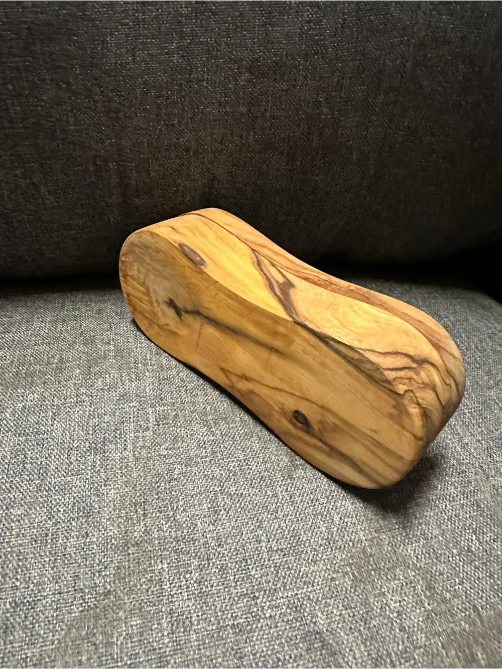 Olive Wood Salt and Pepper Keeper - Natural Wood Grain